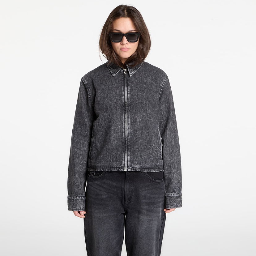 Яке Samsoe Samsoe Sanarinna Washed Denim Zip Jacket Черно | F25400008_CLR002076