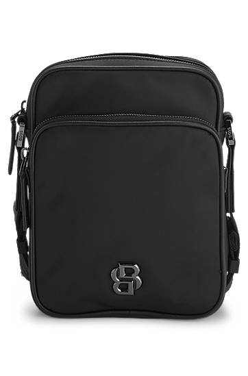 Чанта през рамо BOSS BOSS Twill Reporter Bag with Double B Monogram Черно | 50523462, 0