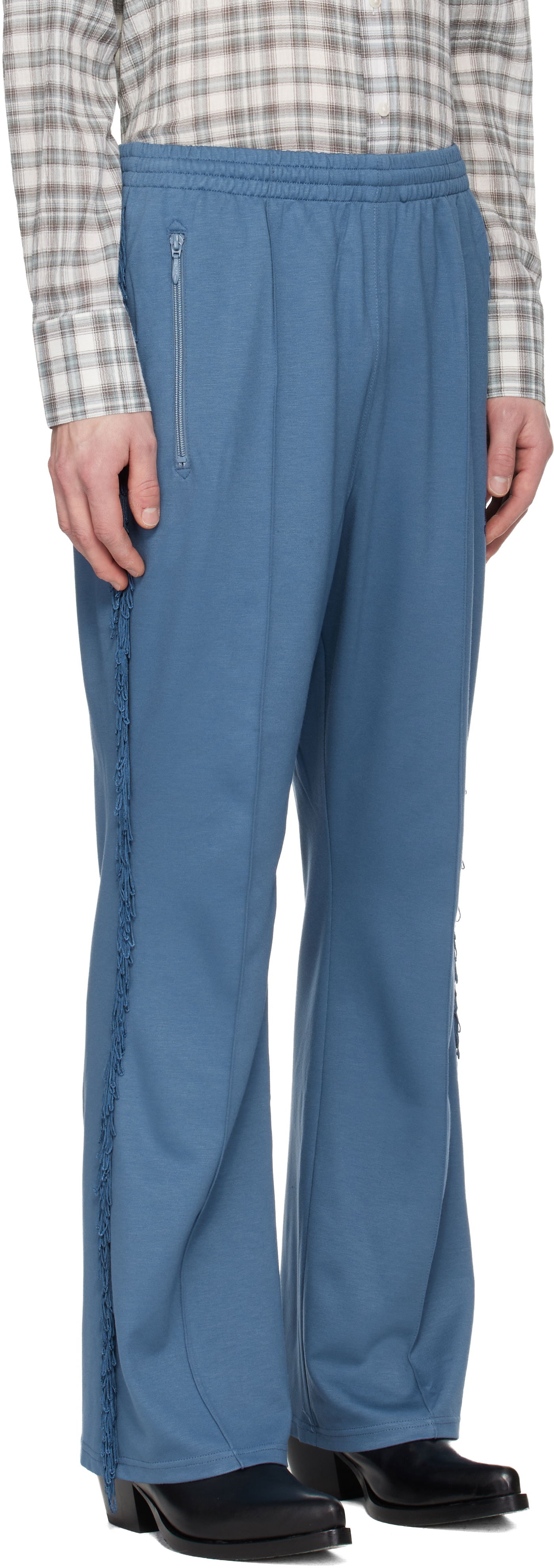 Спортни панталони Needles NEEDLES Fringe Boot-Cut Track Pants Синьо | QV335, 1