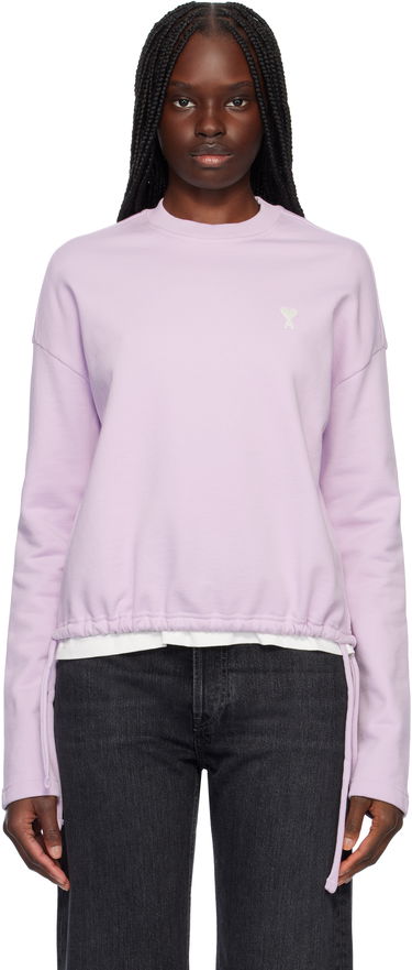 Пуловер AMI AMI Paris Cotton De Coeur Drawstring Sweatshirt Лилаво | FSW060.730, 0