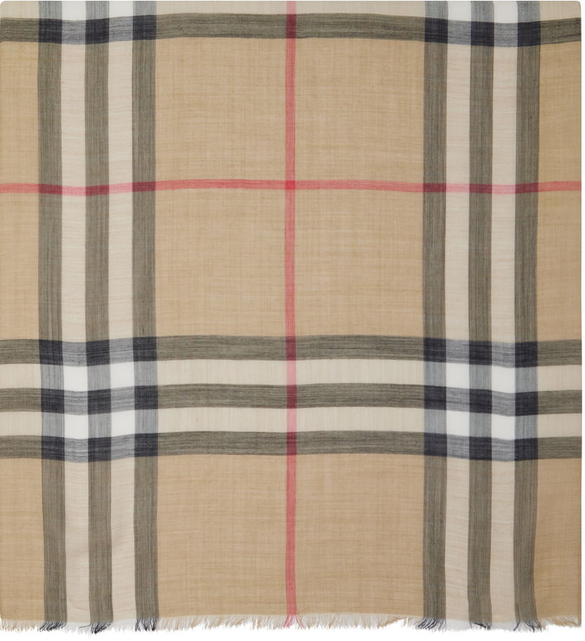 Шал Burberry Vintage Check Scarf Beige Бежово | 8055855, 0