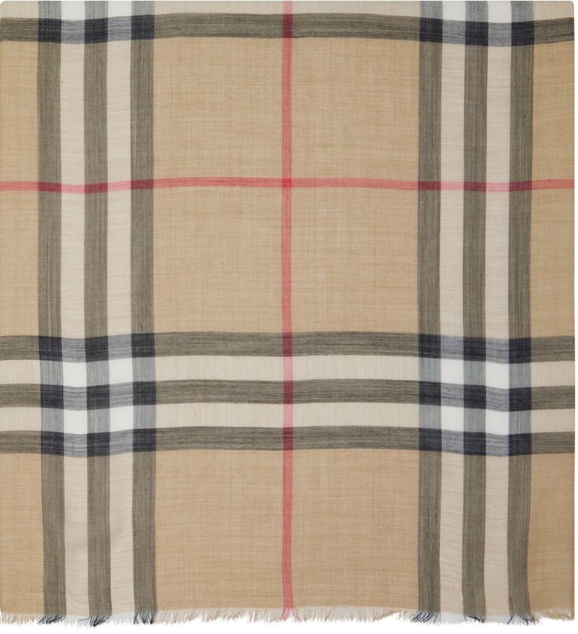 Шал Burberry Vintage Check Scarf Beige Бежово | 8055855