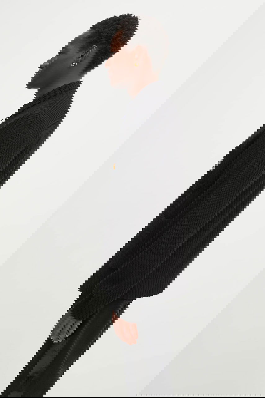 Яке Carhartt WIP Ribbed Knit Chore Jacket with Full Zip and Patch Pockets Черно | I035399.89XX, 1