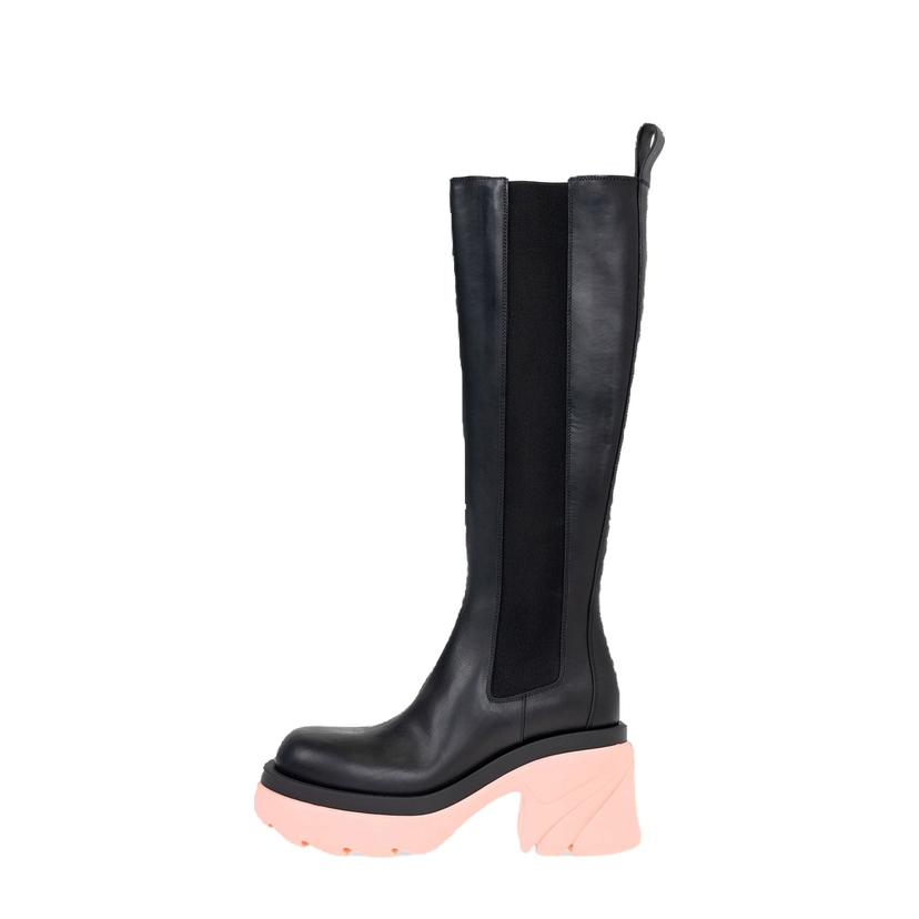 Кецове и обувки Bottega Veneta Leather Heel Boots Черно | 667149VBS501475