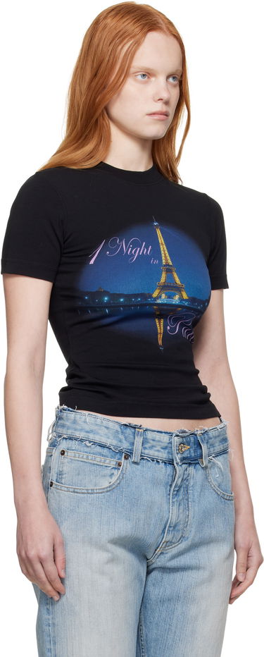Тениска VETEMENTS Vetements Fitted 'Night In Paris' T-Shirt Черно | WH76TR430B, 1