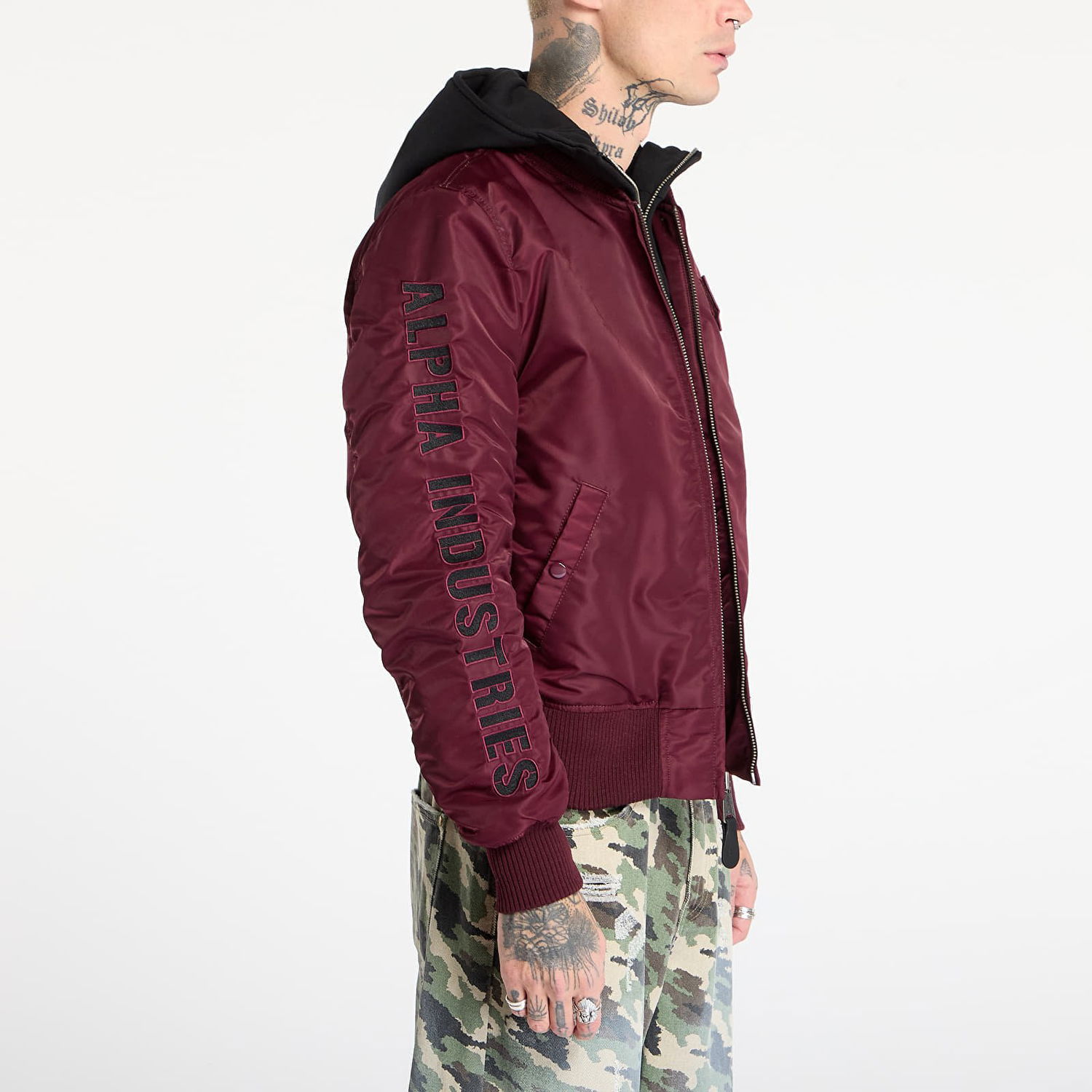 Яке бомбър Alpha Industries MA-1 D-Tec Sleeve Embroidery Bomber Jacket Бургунди | 133104-608, 1