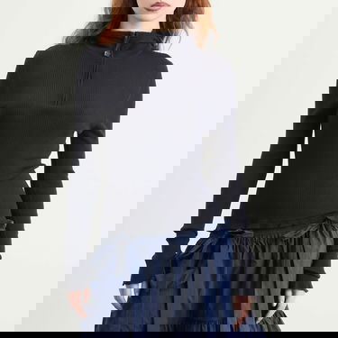 Суитчър Cecilie Bahnsen Cecilie Bahnsen Belma Merino Knit Ribbed Hoodie Черно | 425KNI50006, 2