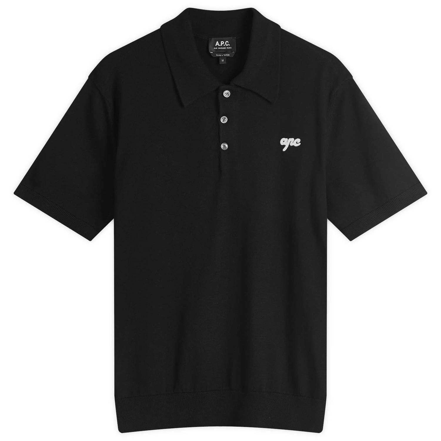 Поло тениска A.P.C. Men's Gregorio Knitted Polo Черно | COGDK-H23393-LZZ, 0