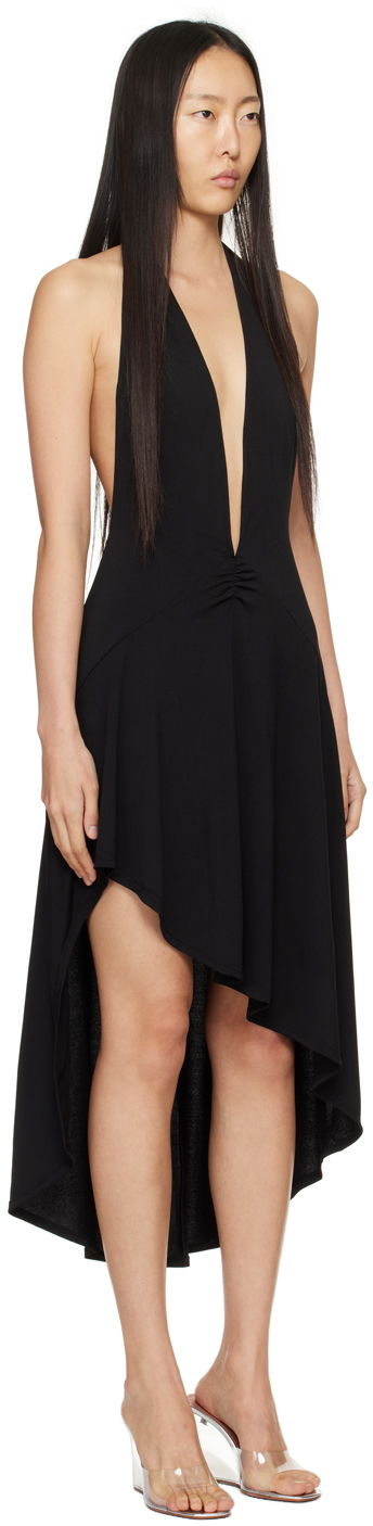 Pокля Miaou Miaou Elena Halter Asymmetrical Midi Dress Черно | 5044VISBLK, 1