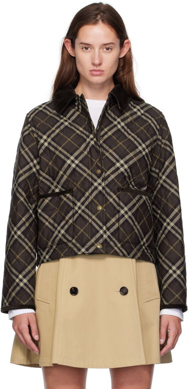 Яке Burberry Burberry Oldham Plaid Quilted Jacket Кафяво | 8115975, 0