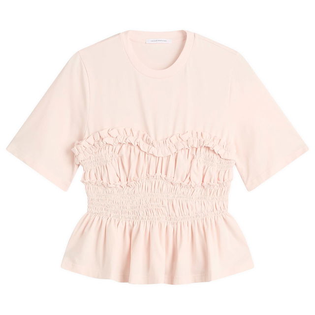 Vilde Ruffled Smocked Peplum T-Shirt