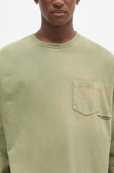 Тениска Neighborhood NEIGHBORHOOD Long Sleeve T-Shirt Зелено | 242FPNH.CSM15, 3