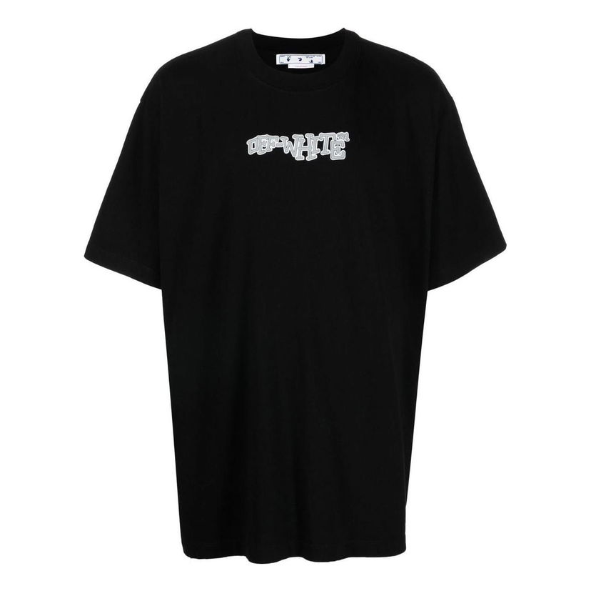 Тениска Off-White Off-White Logo Print T-Shirt Черно | OMAA038F22JER0031001