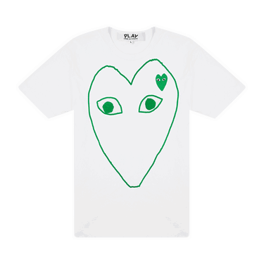 Тениска Comme des Garçons PLAY Green Emblem Outline T-Shirt Бяло | az t104 051 1, 0