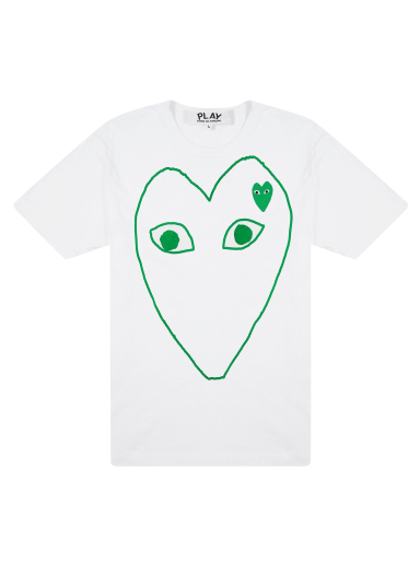 Тениска Comme des Garçons PLAY Green Emblem Outline T-Shirt Бяло | az t104 051 1