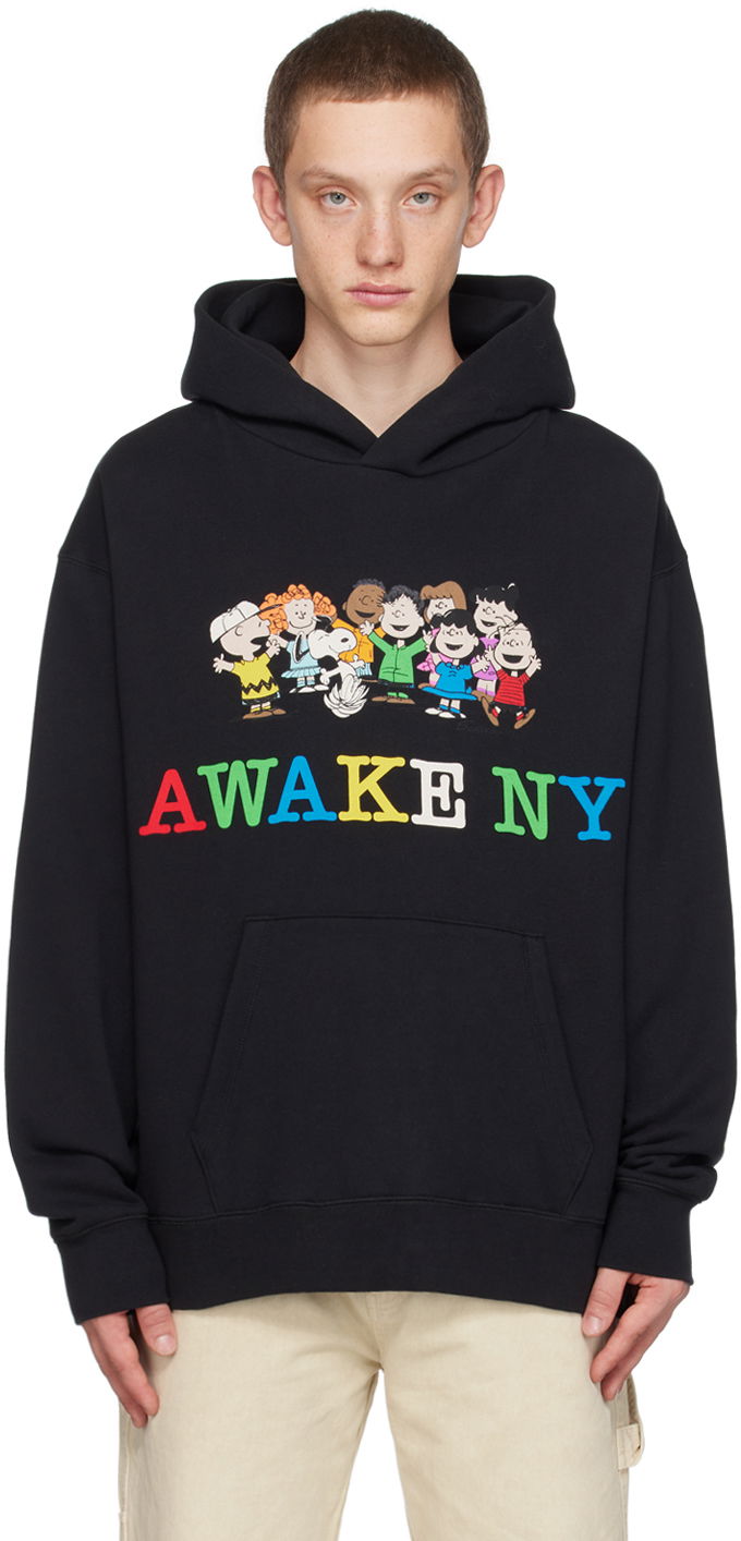 Суитчър Awake NY Graphic Print Black Hoodie Черно | AWK-HO22-HD002