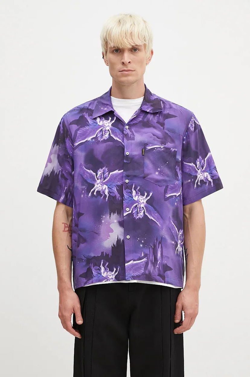 Риза Aries Aries Pegasus Hawaiian Relaxed Shirt With Classic Collar Лилаво | AR4010402