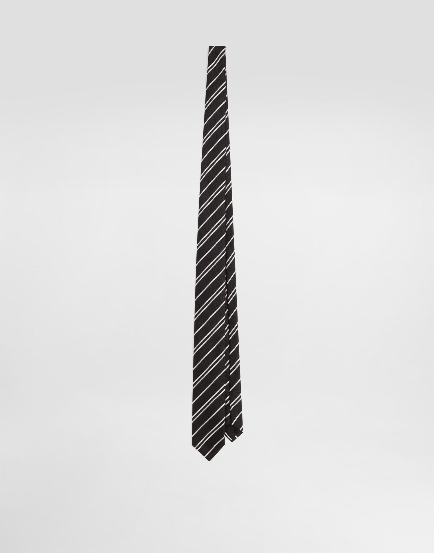 Аксесоари Dolce & Gabbana Dolce & Gabbana Jacquard Tie with Diagonal Stripes Черно | GT149EG0JRYN0004, 0