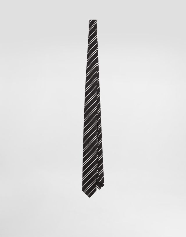 Dolce & Gabbana Jacquard Tie with Diagonal Stripes