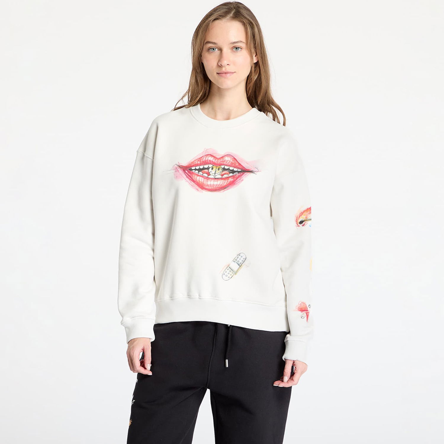 Суитчър Footshop FTSHP x Kurňavka Crewneck Sweatshirt Бяло | FTSHP_477, 1