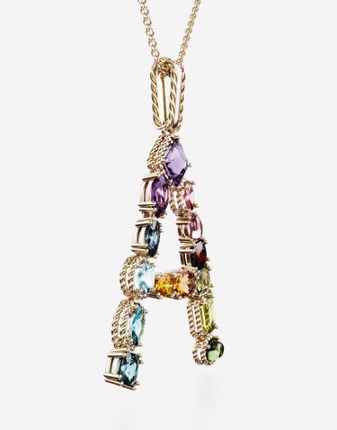 Колие Dolce & Gabbana Rainbow Alphabet "A" Pendant Necklace Многоцветен | WAMR2GWMIXAZOO00, 2