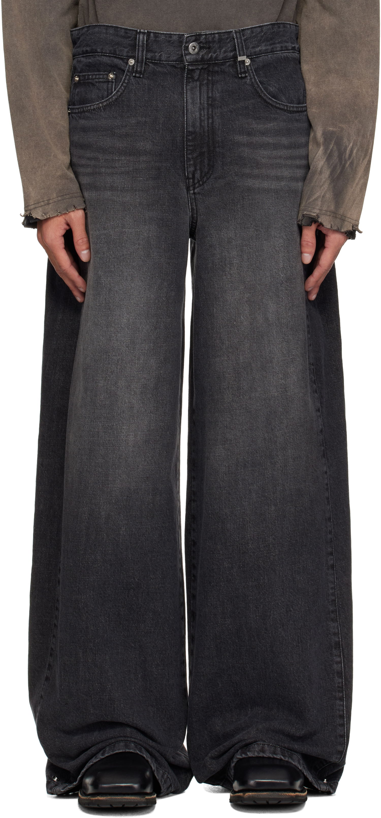 Дънки We11done We11done Tuck Detail Jeans Черно | WD-DP1-25-358-M-BK, 0