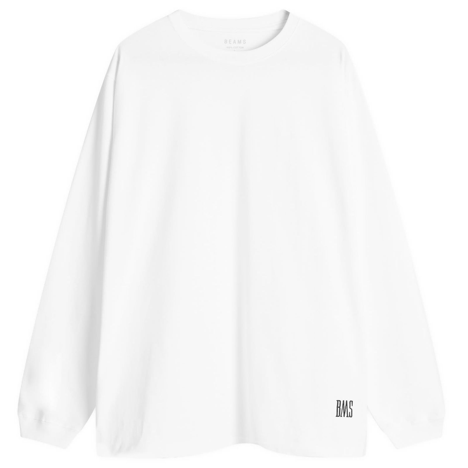 Тениска BEAMS BEAMS BMS Logo Long Sleeve T-Shirt, Size Medium Бяло | 1114-0227-803-01, 1
