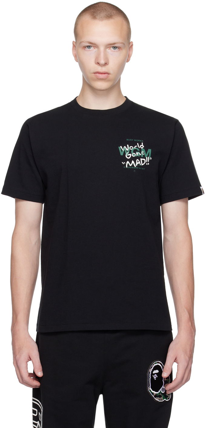 Тениска BAPE WGM Ape Head T-Shirt Черно | 001TEJ301052M, 0