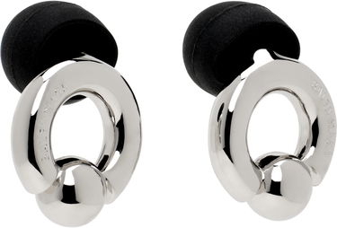 Обеци Balenciaga Silver & Black Berlin Ball Earrings Металик | 807883 TZBSS, 1