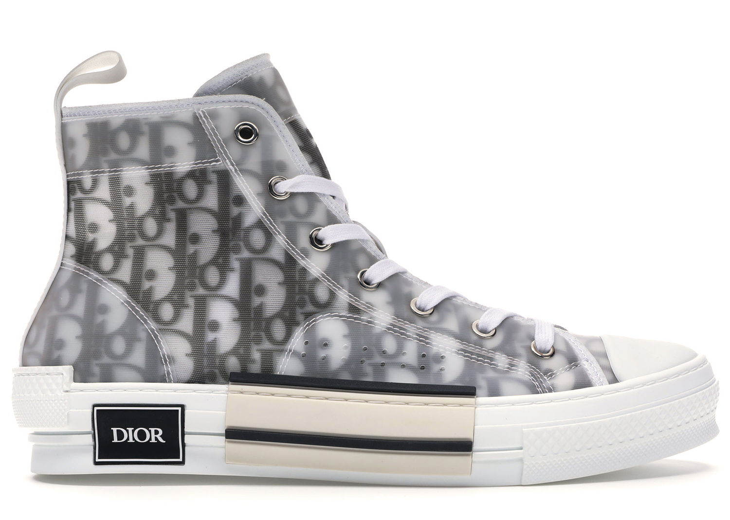 Кецове и обувки Dior High Top Logo Oblique Бяло | 3SH118YJP_H069 / 3SH118YJPT00480H069, 0