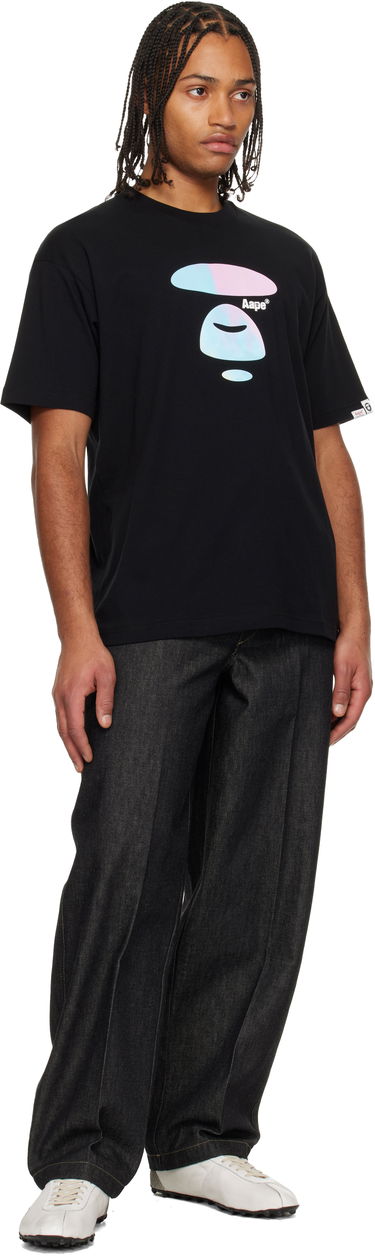 Тениска AAPE by A Bathing Ape Moonface Graphic Crewneck T-Shirt Черно | AAPTEM1642XXNBKX, 3