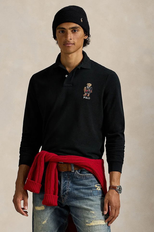 Polo Bear Long Sleeve Polo Shirt