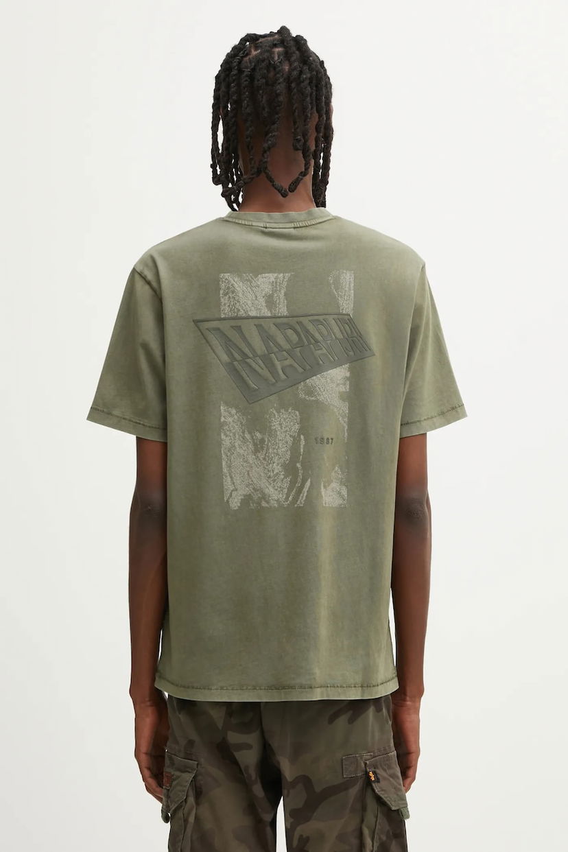 Тениска Napapijri Napapijri S-Aren Graphic T-Shirt Зелено | NP0A88S4G0A1