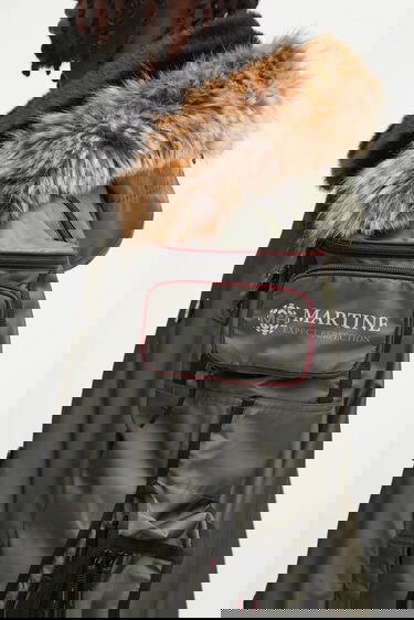 Парка Martine Rose Martine Rose Double-Breasted Faux Fur Trim Bumbag Parka Зелено | 747WO16003, 5