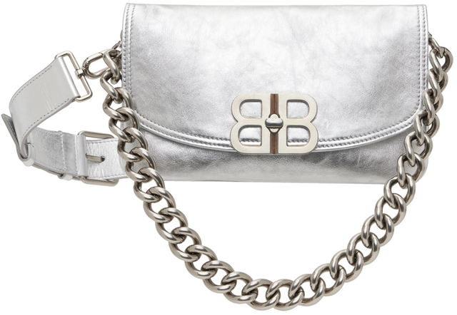 Silver BB Soft Small Flap Bag