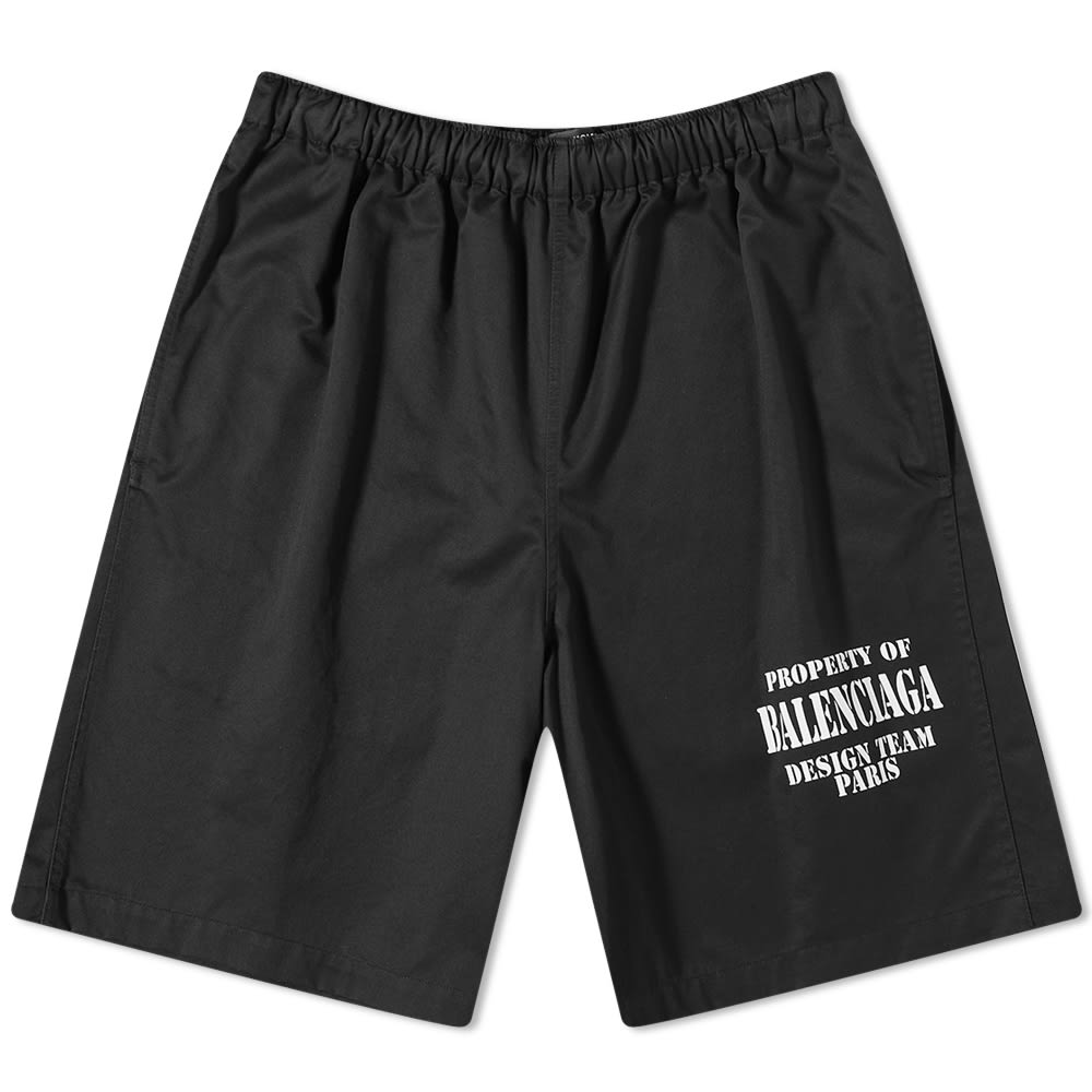 Къси панталони Balenciaga Property Of Logo Short Black Черно | 704718-TKP24-1000, 0