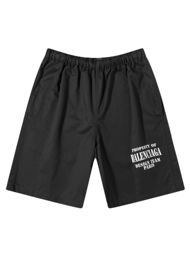 Къси панталони Balenciaga Property Of Logo Short Black Черно | 704718-TKP24-1000