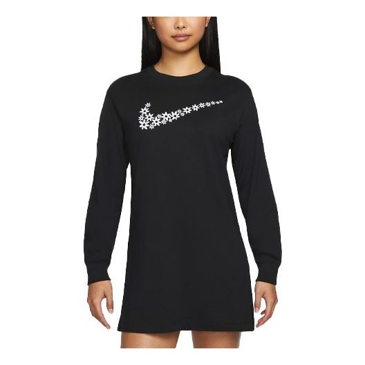 Pокля Nike Sportswear LS Daisy Dress Черно | DM6318-010