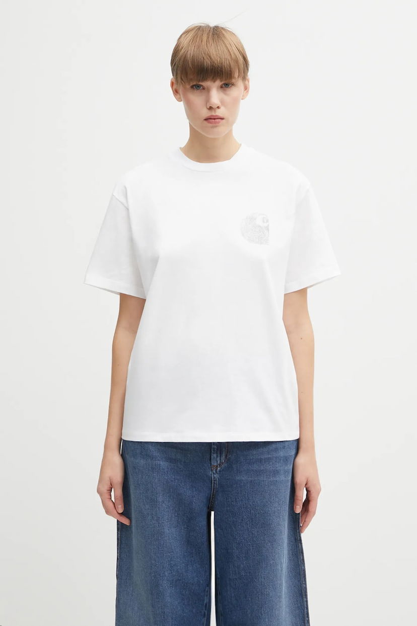 Тениска Carhartt WIP Short Sleeve Okniceok T-Shirt Бяло | I035507.02XX