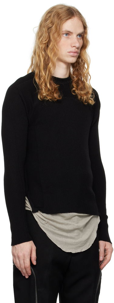 Пуловер Rick Owens Rick Owens Porterville Ribbed Geo Sweater Черно | RU02D6639 RIBM, 1