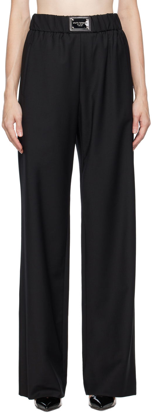 Панталони Dolce & Gabbana Black Gathered Trousers Черно | FTCZJT GDBWS