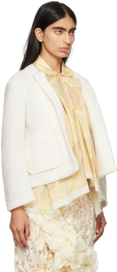 Яке Comme des Garçons Comme Des Garçons Wool & Cotton Silk Lawn Print Jacket Бяло | TN-J004-051, 1
