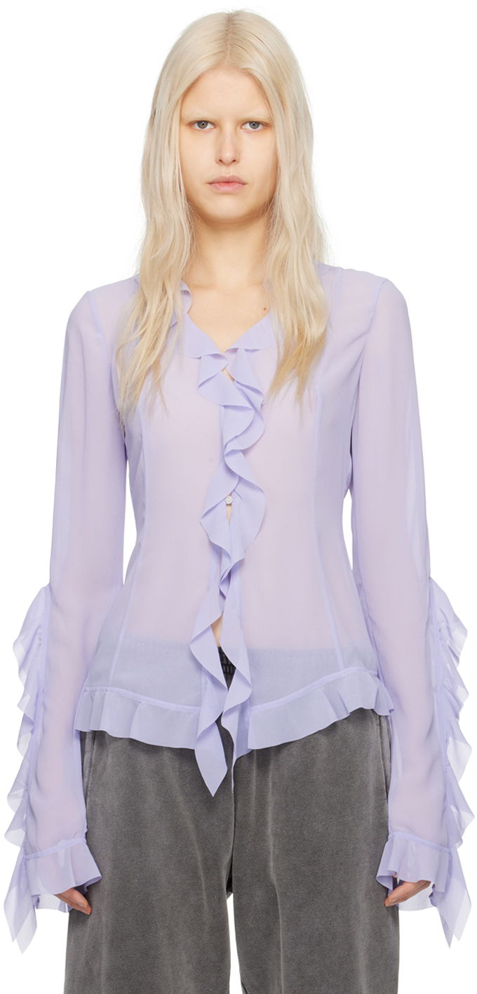 Риза Acne Studios Ruffle Blouse Лилаво | AC0654-