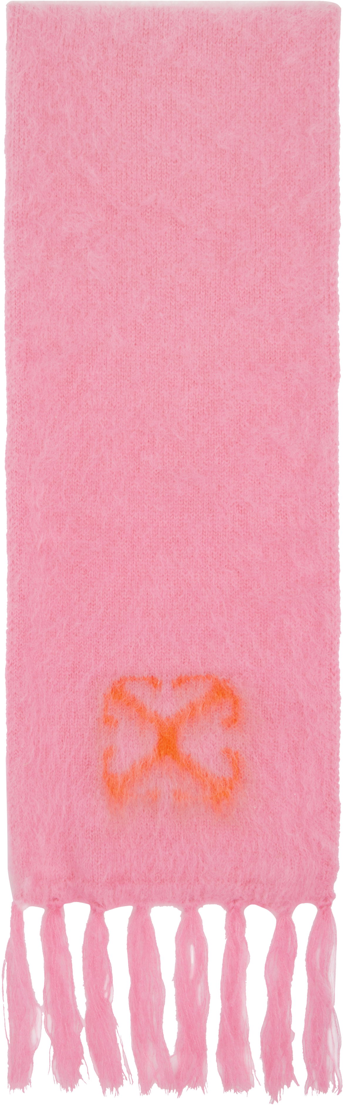 Шал Off-White Mohair Scarf with Fringe Розово | OWMA046F24KNI0013B21, 0