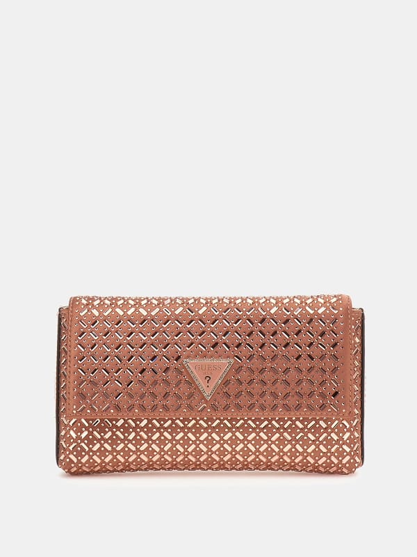 Zalina Satin Rhinestone Clutch