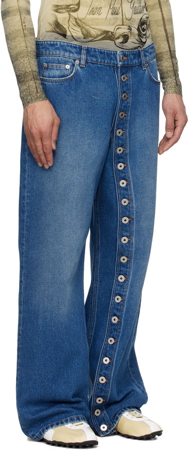 Дънки Jean Paul Gaultier Jean Paul Gaultier Buttoned Denim Jeans Синьо | 25/34-F-JE175-D013-57, 1