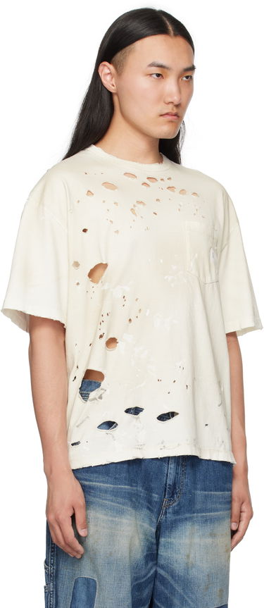 Тениска Neighborhood Neighborhood Savage Crewneck Distressed T-Shirt Бяло | 251OKNH-CSM04, 1