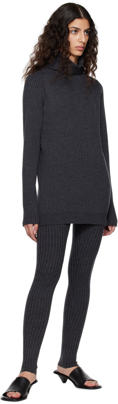 Пуловер TOTEME TOTEME Pinched Seam Turtleneck Sweater Сиво | 231-5133-321, 3