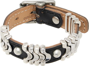 Гривна OUR LEGACY Leather Wave Bracelet Металик | A4258WB, 0