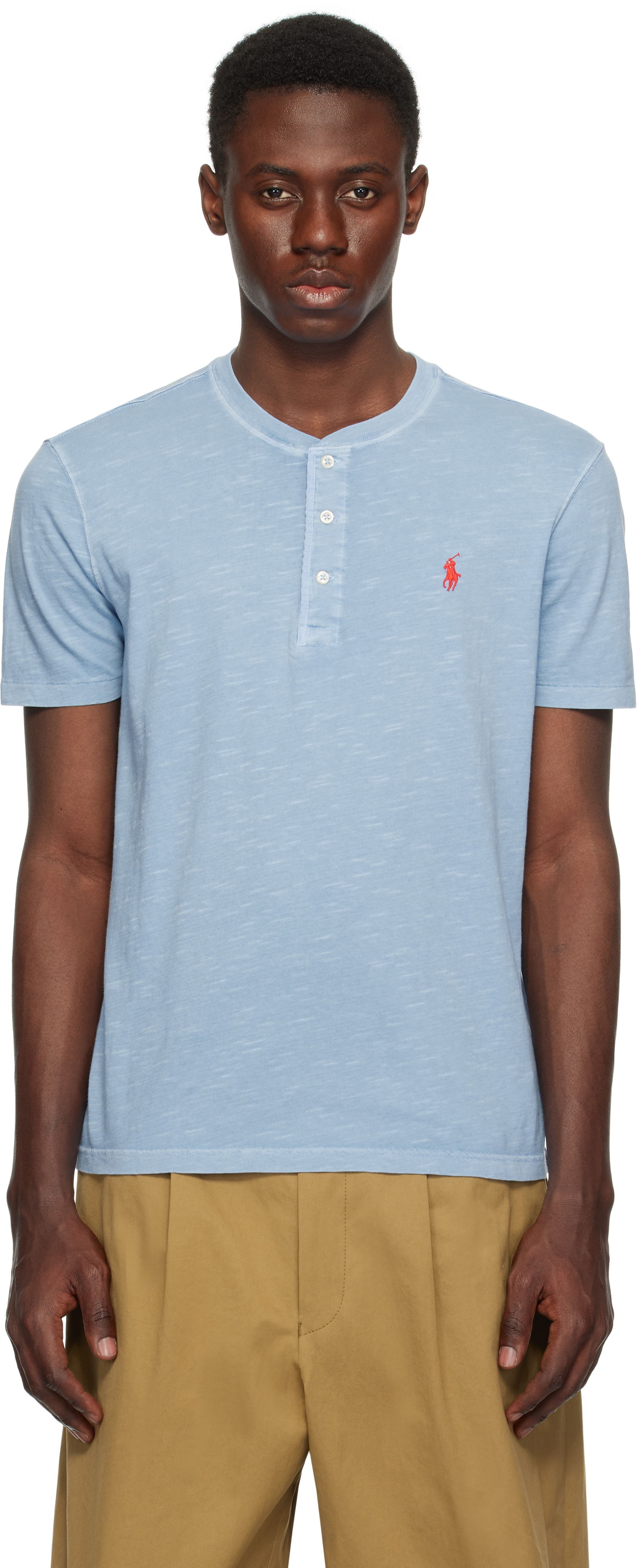 Поло тениска Polo by Ralph Lauren Polo Ralph Lauren Slub Jersey Henley T-Shirt Синьо | 710964485002, 0